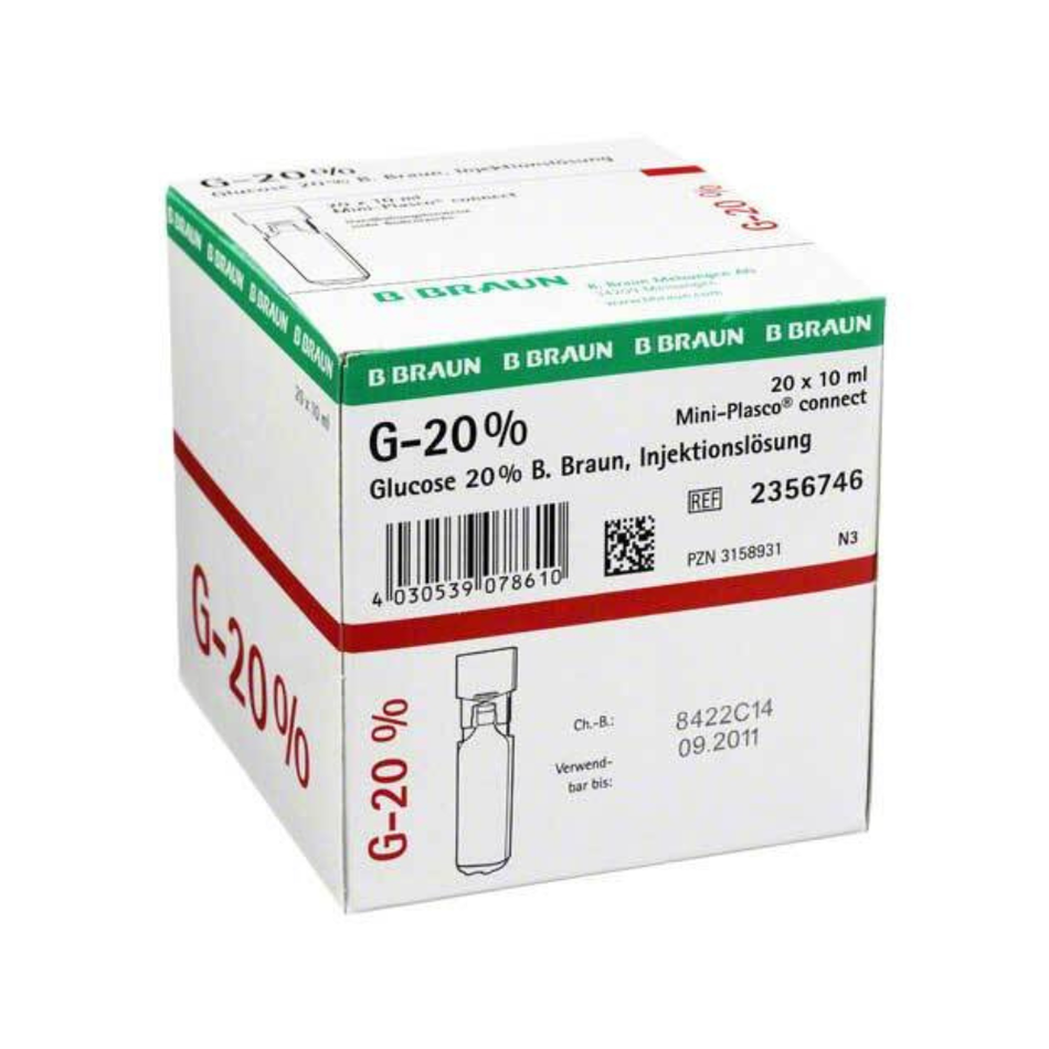 BBraun Glucose 20 % Injektionslösung Mini-Plasco connect