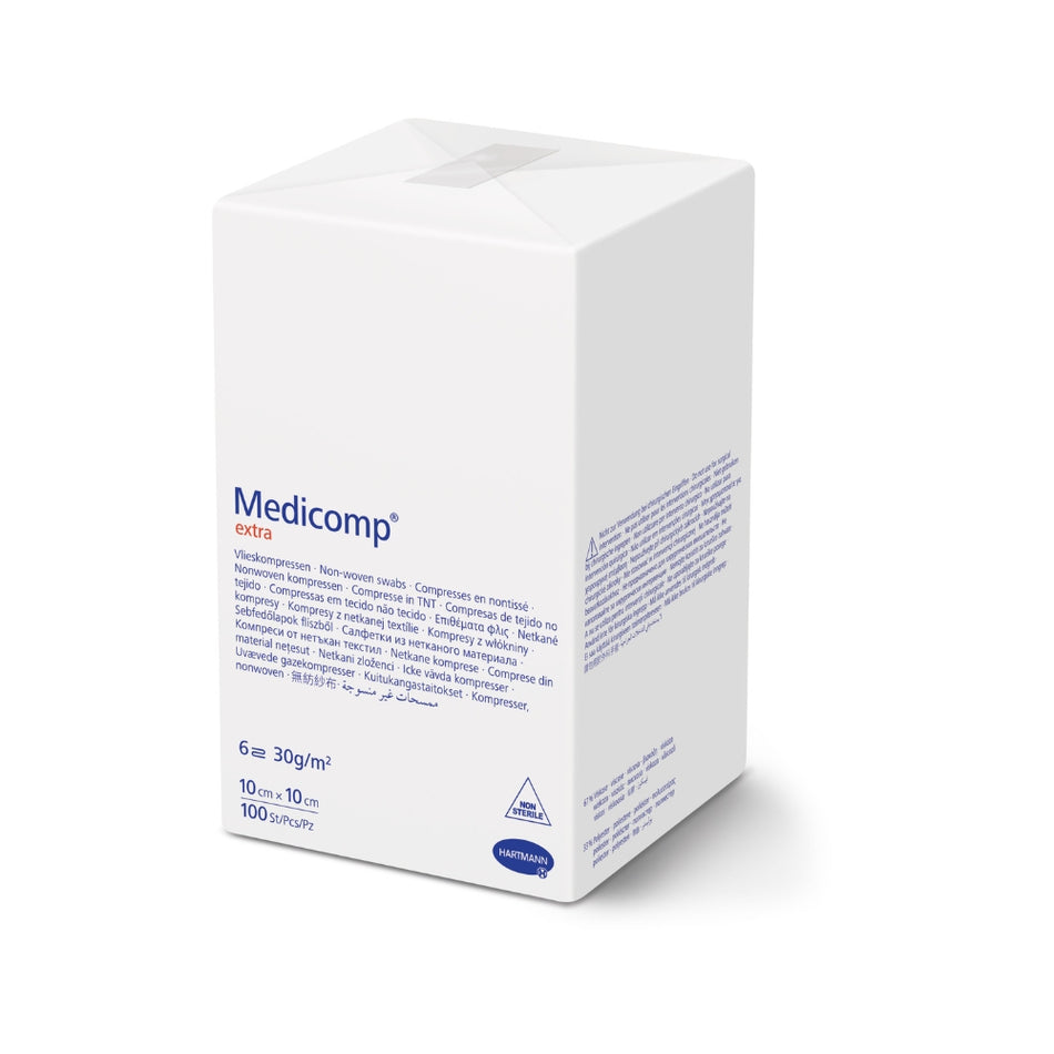Medicomp® extra Vlieskompressen 10 x 10 cm – unsteril – 6-fach – 100 Stk. / Packung